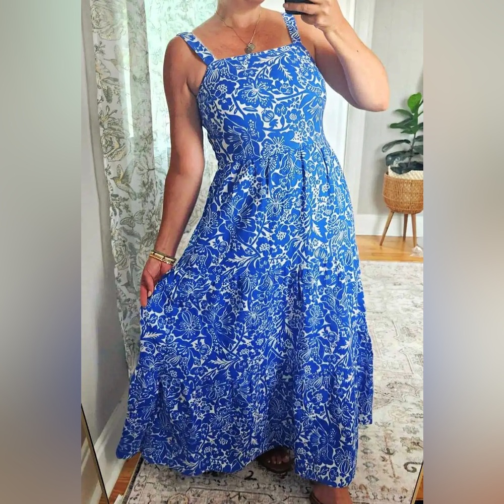 New Sonoma blue and white Maxi Dress